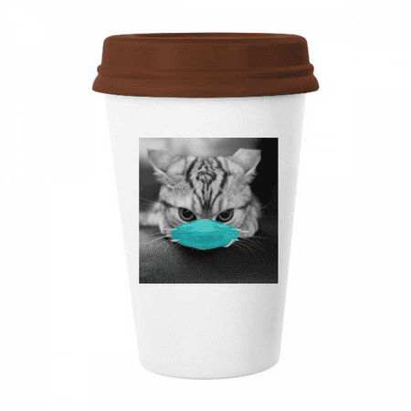 

Stare Gaze Head Cat Expression Face Mug Coffee Drinking Glass Pottery Cerac Cup Lid