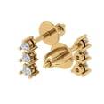 thumbnail image 2 of 14K Solid Gold Screw Back Stud Earrings for Women | 0.42 cttw Round Cut White Sapphire | Yellow Gold, 2 of 5