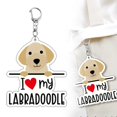 thumbnail image 1 of Clearance! Valentine's Day Flat English Love Dog Key Chain Dog Picture Image Key Ring Backpack Pendant Gift All Kinds Of Different Dog Valentine's Day, 1 of 9