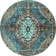 thumbnail image 1 of Ahgly Company Indoor Round Persian Light Blue Traditional Area Rugs, 8' Round, 1 of 4