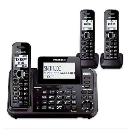 Panasonic KX-TG9552B + (1) KX-TGA950B 2-Line 3 Handset Cordless Phone w/ Digital Answering