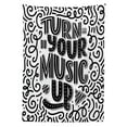 thumbnail image 3 of Ambesonne Rock and Roll Tablecloth Rectangular Table Cover, Turn Your Music, 60"x90", Charcoal Grey and White, 3 of 4