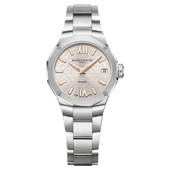 Baume & Mercier Riviera Stainless Steel Silver Dial Date Quartz Womens Watch M0A10810