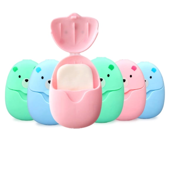 BAIKAFU 6 Cajas (300 Hojas) Mini Hojas De Jabón De Papel De Viaje Desechables Portátiles Espuma Lavado De Manos Baño Jabón De Manos Perfumado para Interiores Viajes Al Aire Libre Camping Senderismo