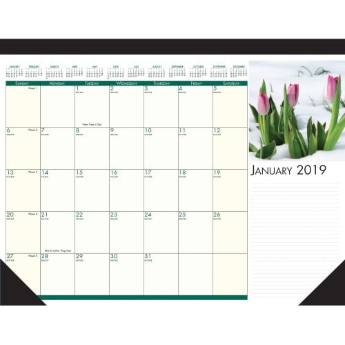 House of Doolittle EarthScapes Flowers 18-1/2 Julian Dates - Daily, Monthly, Weekly, Yearly - 1 Year - January 2022 till December 2022 - 1 Month Single Page Layout - 18 1/2' x 13' Sheet Size - 1.50' x