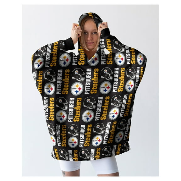 Pegasus Pittsburgh Steelers Homefield Repeat Logo Wearable Hooded Blanket