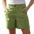 thumbnail image 2 of JUSLIO Women Shorts,Lightweight with Pockets High Waist Mid-Length Shorts,Twill Plus Size,Green,Size XXXL, 2 of 6