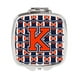 Carolines Treasures CJ1066-KSCM Lettre K Football Orange&44; Bleu & Blanc Miroir Compact – image 1 sur 1