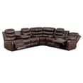 thumbnail image 2 of Hybition Faux Leather Living Room Set Modern Reclining Sectional Sofa Set- Brown, 2 of 9