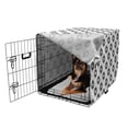 thumbnail image 2 of Monochrome Dog Crate Cover, Illustration of Repeating Blast Forms Zigzags Sun-like Graphic, Easy to Use Pet Kennel Cover for Medium Large Dogs, 35" x 23" x 27", Charcoal Grey Multicolor, by Ambesonne, 2 of 6