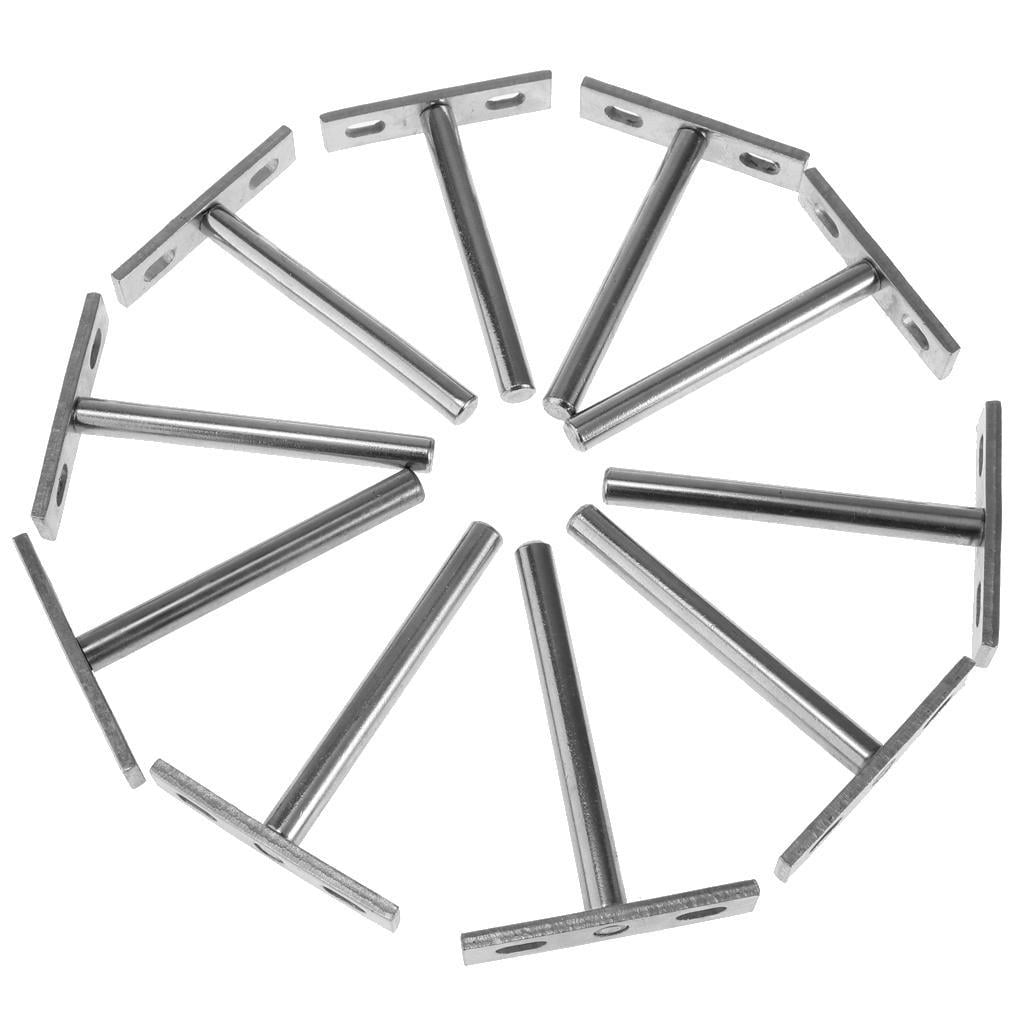 WLPZXP 10Pcs Wall Shelf Bracket Heavy Duty Supporter T Shaped Angle Bracket 3inch