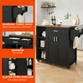 thumbnail image 5 of ModFusion Kitchen Cart, Two-Door, Rolling Island with Drawer, Shelves, Spice, Wine Racks, 34.84" Length, 5 of 6