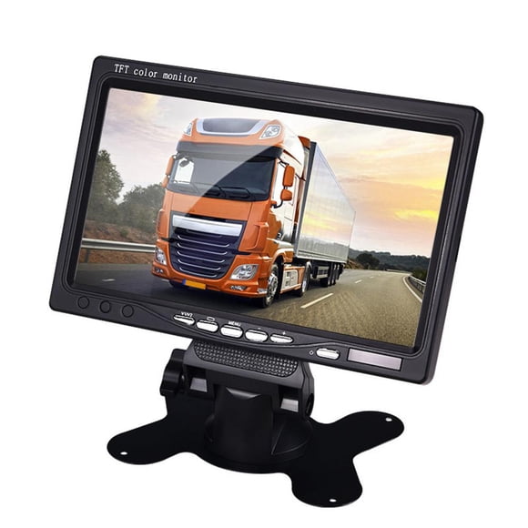 Feltree Vehicle Universal LCD Display 7 Inch Car Display Monitor 9-35V Universal Automotive Display Support Two-way Video Input You Can Watch Movies and TV Programs