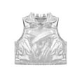 thumbnail image 3 of CHICTRY Girls Metallic Dance Crop Top Glossy Athletic Workout Tank Top, 3 of 7