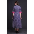 thumbnail image 3 of Bimba Check Button Down Dress Print Mandarin Collar Roll Up Sleeves Shirt Dress-XXX-Large, 3 of 5