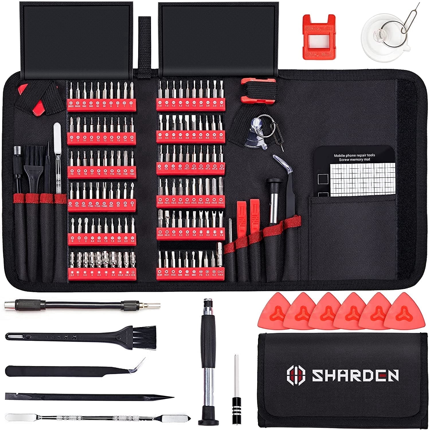 Humwam, Chrome Vanadium Steel 9.4 x 5.3 x 1.1 Inch Magnetic Metal P Screwdrivers 140 Pieces
