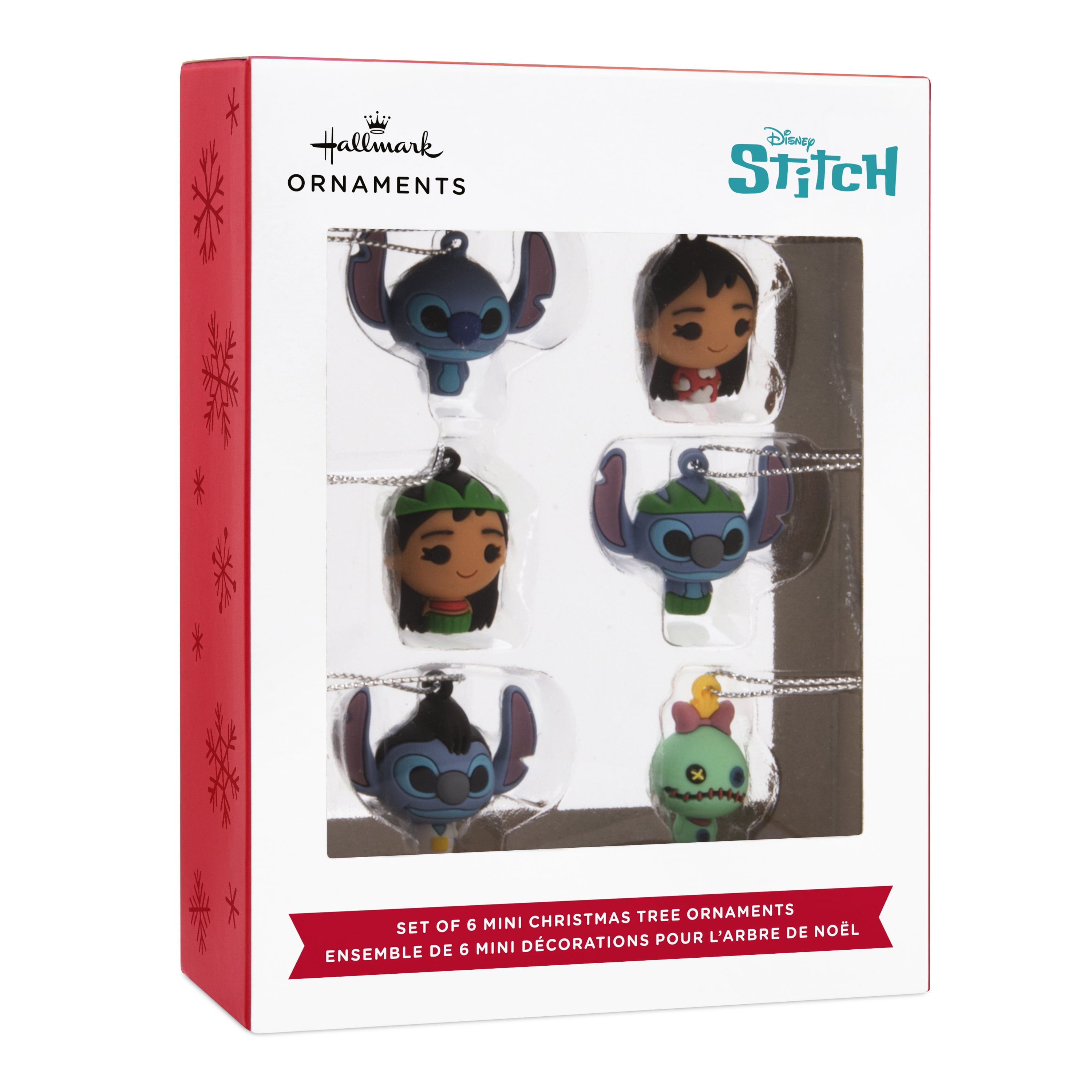 Hallmark Disney Lilo & Stitch Mini Ornaments, Shatterprf, Set of 6, 1 Count