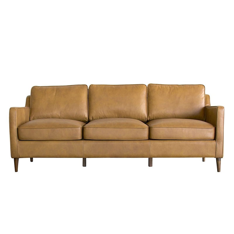 Madison Mid Century Modern Cushion Back, Best Mid Century Leather Sofa