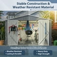 thumbnail image 6 of LIVIVOX 10X8 FT Outdoor Tool Storage Shed with Metal Foundation & Lockable Doors, All Weather Metal Sheds for Garden, Patio, Backyard, Lawn, Gray, 6 of 10