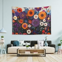 Yayeee Tapestry Wall Hanging for Bedroom 60" x 40" Living Room Home Wall Art Decor, Purple Flowers