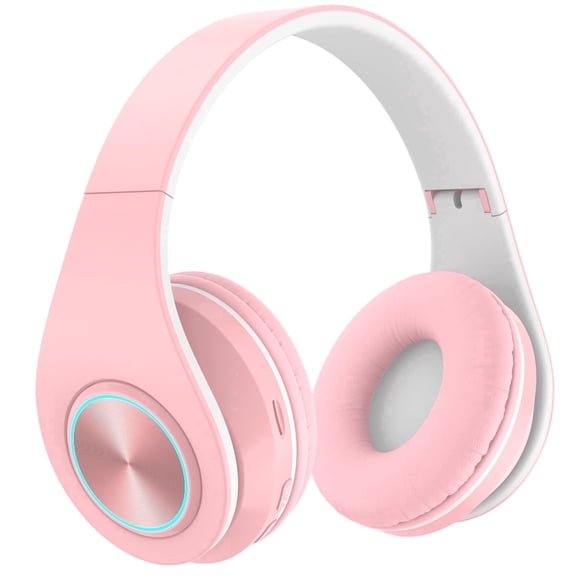 Hoey Bluetooth Headphones for Kids,Wireless Over Ear Headphones,Bluetooth 5.3 Headset with Microphone,Foldable Comfortable Headphones for School,Pink