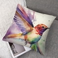 thumbnail image 7 of Acheng Outdoor Spring Watercolor Bird Throw Pillow Covers Hummingbird Summer Tropical Decorative Cushion Case Square Home Sofa Decorative Pillowcase for Patio Furniture Bed Set Of 2 22x22in, 7 of 7