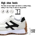 thumbnail image 4 of Knivor Lace Up Retro Fashion Sneakers for Women Color Block Low Top Casual Sneakers Non Slip Platform Sole Lightweight Flat Everyday Casual Shoes, 4 of 7