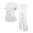 thumbnail image 2 of ACTIVE UNIFORMS Stretch Women's Ultra Soft Modern Fit Mock Wrap Scrub Set (White, Small), 2 of 7