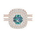 thumbnail image 2 of 1.8 ct Brilliant Round Cut Blue Moissanite 14K Rose Gold Halo Solitaire with Accents Engagement Bridal Wedding Ring Band Set size 10.75, 2 of 7
