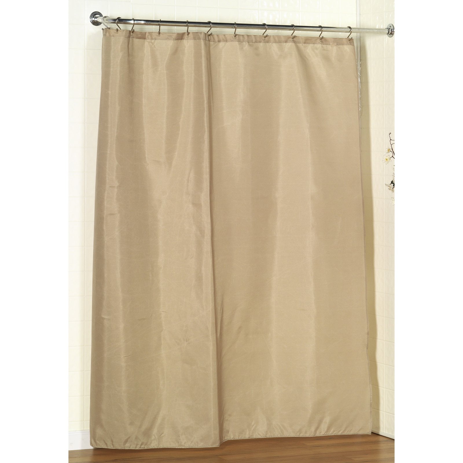 100 Polyester Fabric Shower Curtain Liner With Weighted Bottom
