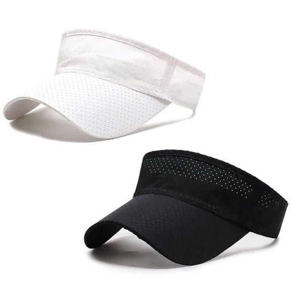 HardyComforts Sport Sun Visor Hats Wide Brim Sun Visors for Men Summer Sun UV Protection Visor Wide Brim Adjustable，Cotton，2pack