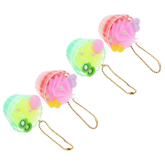 NIAIZEK Back to School Cute Ice Cream Phone Pendants Hanging Decorations Plastic Charms 4 Pieces 1.6x1.4x1.4 Inches