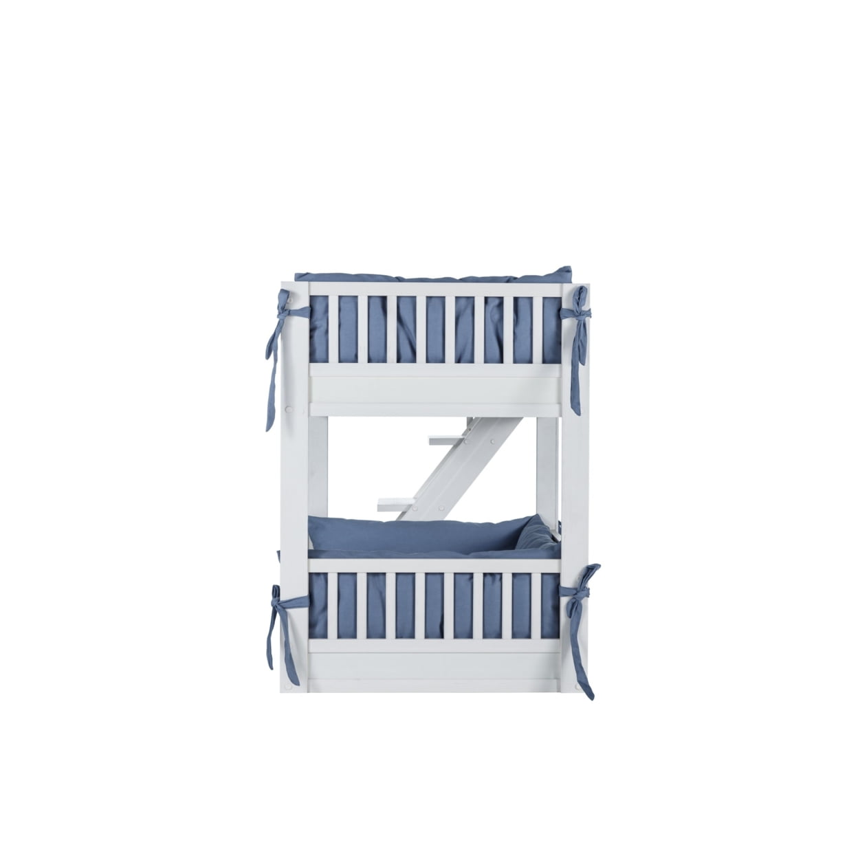 `New Age Pet ECOFLEX Aspen Dog Bunk Bed in Antique White, Two Memory Foam Cushions