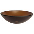 thumbnail image 1 of TY Clear Tea Round Glass Vessel Sink  16.5 Inch Diameter  Brown, 1 of 1