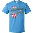 thumbnail image 3 of Inktastic Thankful and Blessed Inspirational Saying with Pink Flowers T-Shirt, 3 of 5