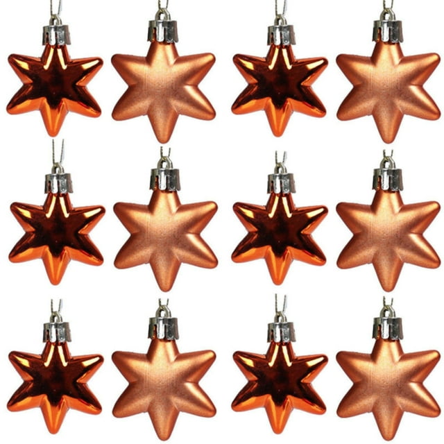 Christmas Decor Hangs Christmas Tree Pendant 5cm12pcs Pentagonal Star Pendant Bright Irregular Electroplating Household pendant