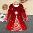 thumbnail image 4 of Girls' Long Sleeved Dresses Comfortable Christmas T-Shirt Dress Xmas Dress Up Outfits (Red2), 4 of 5