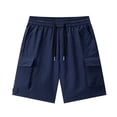 thumbnail image 5 of Timoontee 2 Piece Vacation Sets for Men Lightweight Loose Summer Casual Tracksuits Button Down Short Sleeve Collared Shirts with Drawstring Shorts Blue XXL, 5 of 6