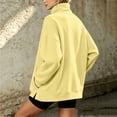 thumbnail image 4 of Lenpel Sweatshirts for Women Fall Mock Neck Long Sleeve Tops Oversized Solid Color Casual Loose Warm Pullover(Yellow,X-Large), 4 of 7