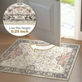 thumbnail image 6 of Toyoso 2x3 Washable Vintage Floral Area Rug - Distressed Small Entryway Rug Doormat Bohemian Faux Wool Non-Slip Low-Pile Floor Carpet for Indoor Front Entrance Kitchen Bathroom-Multi, 6 of 10