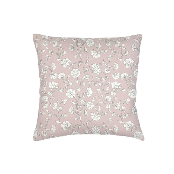 Rustic Brown Jaipur Floral Linen Pillow 20x20 Down