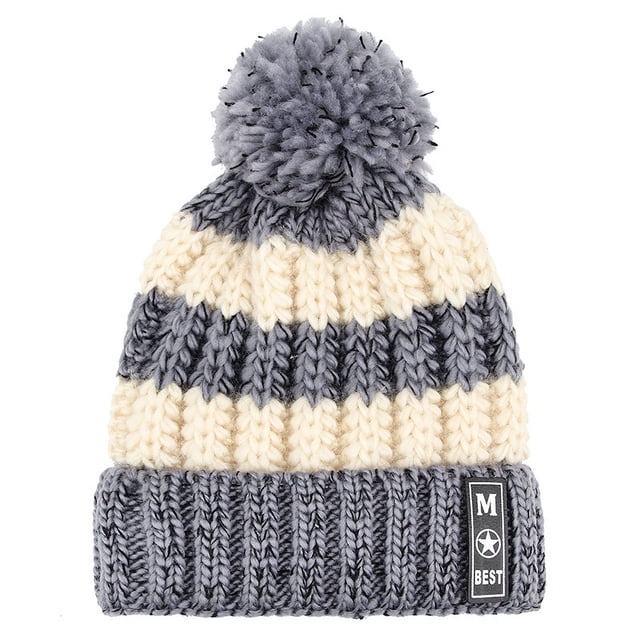 Gorro de punto de invierno para mujer, gorro cálido con forro polar a la moda, gorro de lana para ciclismo a prueba de frío para invierno para mujer