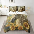 thumbnail image 2 of Erosebridal Farm Animal Bedding, Horse Bed in a Bag, Rustic Sunflower Reversible Bed Set, Lightweight Bedroom Decorative, 7 Pieces, 2 of 6