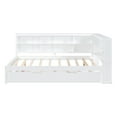 thumbnail image 4 of Triple Tree Platform Bed Frame with Charging Station and Storage Shelves, White, 4 of 9