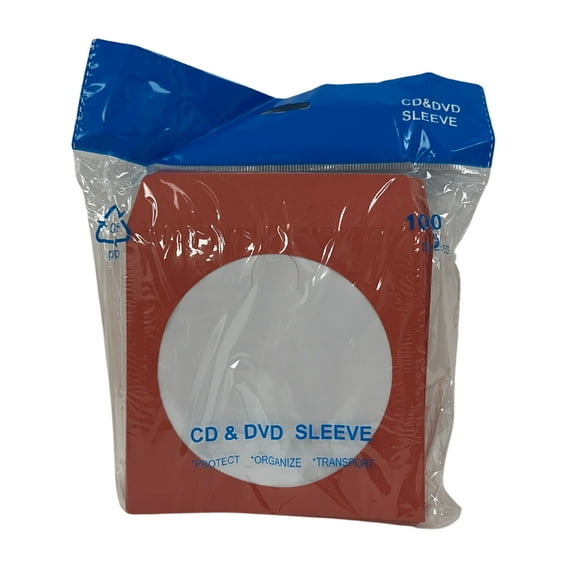 CheckOutStore 1000 Red Color Paper CD Sleeves with Window & Flap
