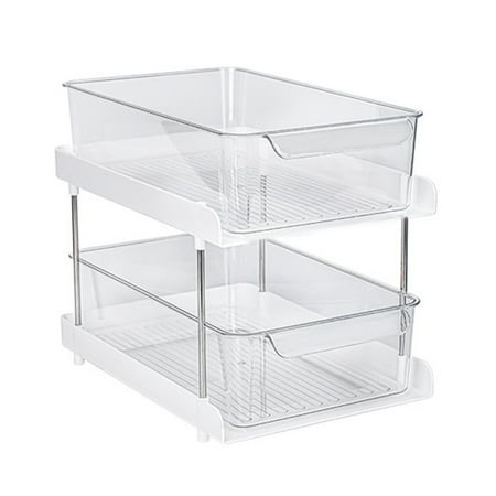 

Kitchen Supplies Drawer Style Storage Rack Double-Layer Storage Rack