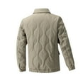 thumbnail image 3 of TFEOQRY Men's Thermal Lapel Collar Padded Coats Jacket Fashion Casual Solid Color Jackets with Pockets Long Sleeve Hoodless Outwear Coat Khaki, 3 of 3