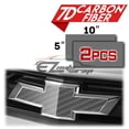 thumbnail image 2 of 2Pcs 5"x10" Chevy Emblem Bowtie 7D Carbon Fiber Gray High Gloss Vinyl Wrap Sticker Decal Film Sheet, 2 of 8