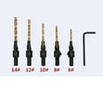 thumbnail image 5 of Juego de brocas avellanador con cambio rápido de 5 piezas para carpintería y carpintería y llave Allen (6-14), 5 of 5