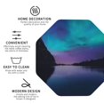 thumbnail image 4 of Honeii Night At Lake Aurora Print Leather Coaster Set of 6, Ideal for Safeguarding Your Furniture from Drinks Spills and Effortless Cleanup,Octagon, 4 of 7